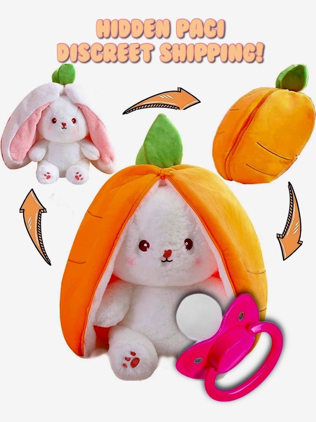 Hidden Adult Paci, Discreet Shipping, Hideaway Stuffed Animal, Age Regression, Little Space, Secret Stash Stuffie